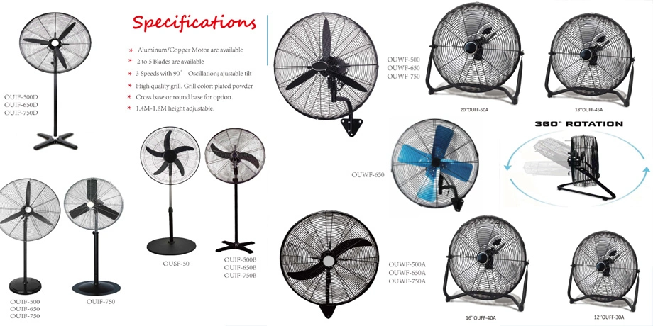 Deluxe Metal Heavy Duty Oscillating Pedestal Industrial Stand Fan